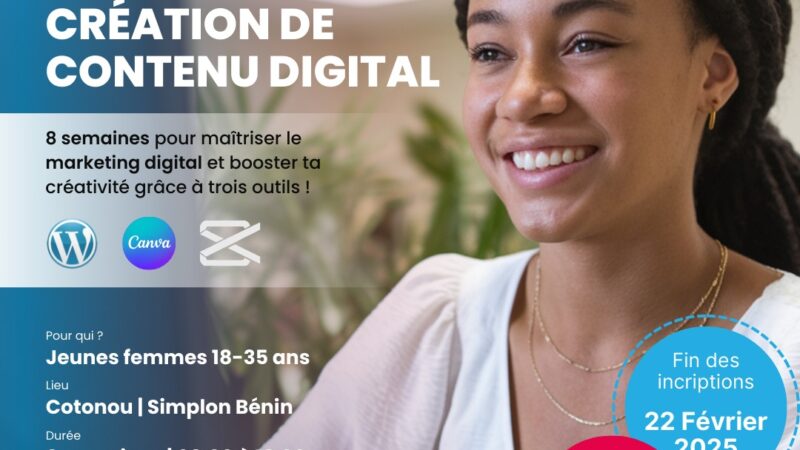 Formation subventionnée – Création de contenu digital | Simplon Bénin - 17 mars 2025